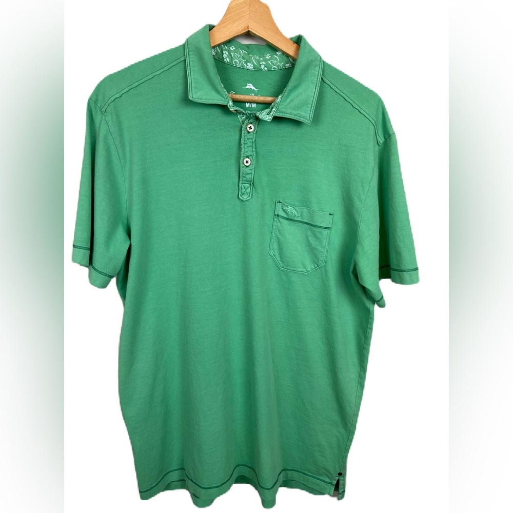 Tommy Bahama Men’s Green Medium Pima Cotton Short Sleeve Polo